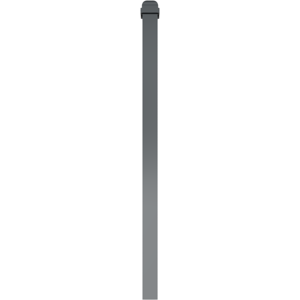 Dekorativ puller | st�lr�r 70 x 70 mm | serie 473B | fastmonteret, til indst�bning i beton med jordanker, total l�ngde ca. 1400 mm | uden l�s | med 2 �jer